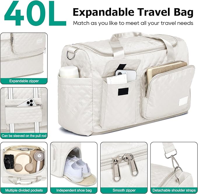 Joyway Luggage Sets 6 Piece with Detachable Spinner Wheels, Lightweight Hard Shell Travel Suitcse Set with TSA Lock (White, 6 Piece Set)