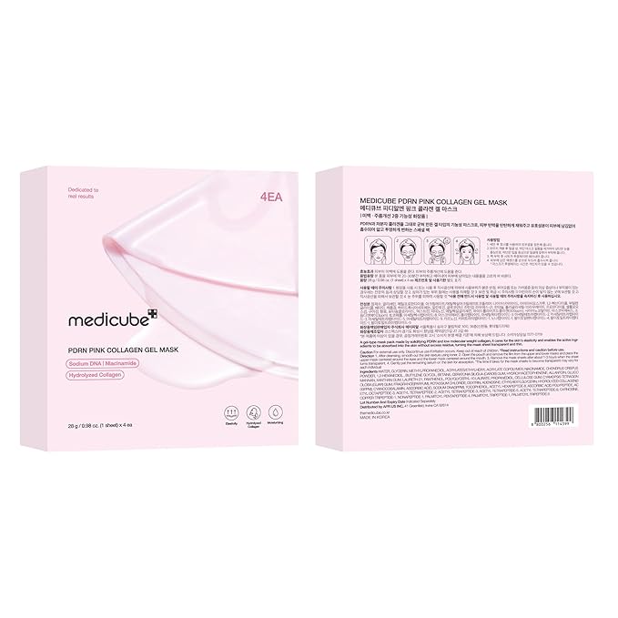 medicube Jelly Gel Mask with Salmon DNA PDRN Pink Collagen | Overnight Face Mask for Glass Glow Skin | Elasticity, Hydrating, Firming and Moisturizing | Korean Skincare, 28g x 4ea