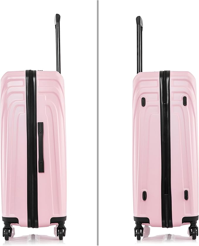 InUSA VASTY Luggage with Spinner Wheels | Durable Lightweight Hardshell SuitcaseTravel Sets with Handle and Trolley | (20in 24in 28in) 3 Piece Luggage Set | Pink