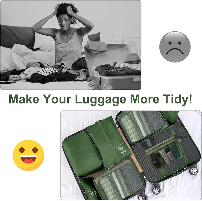 Packing Cubes for Travel-10 Set Luggage Organizer Bags for Family, Mesh Breathable Packing Cubes for Suitcases Durable Travel Essentials Bags Set