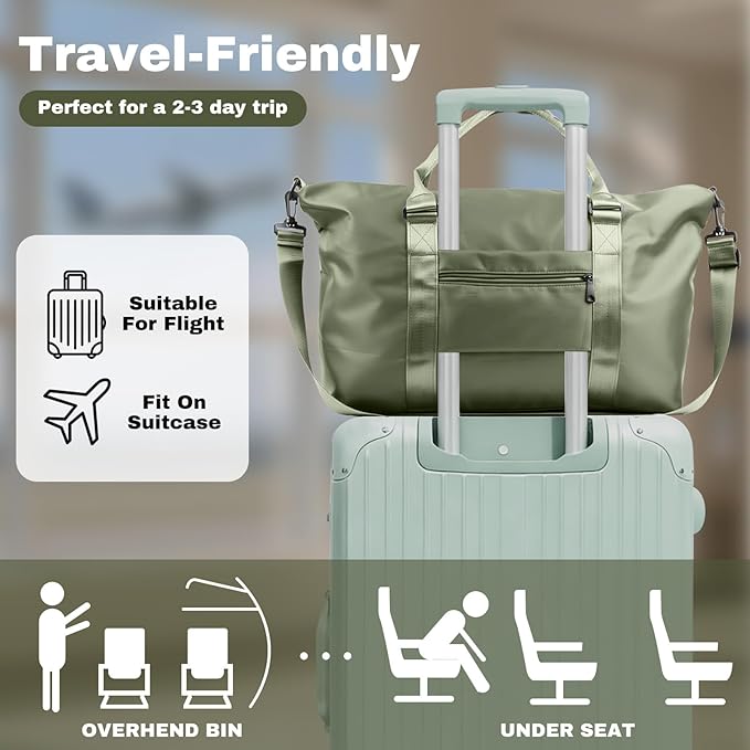 Weekender Duffel Bags for Women， Travel Totes Bag for Airplane Essentials, Overnight Bags for Women with Trolley Sleeve, Large Carry On Hospital Bag for Labor and Delivery, Sport, Gym
