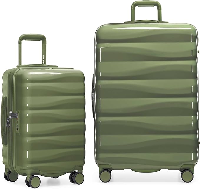 Traveler's Choice Edinburgh II Hardside Spinner Luggage, TSA Lock, Green, 2 Piece Set (21/29)
