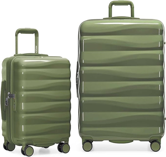 Traveler's Choice Edinburgh II Hardside Spinner Luggage, TSA Lock, Green, 2 Piece Set (21/29)