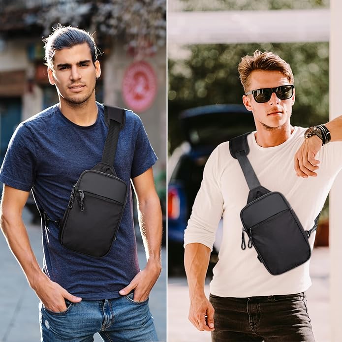 higouta Mini Sling Bag for Men Women, RFID Blocking Crossbody Backpack Casual Utility Chest Phone Bag for Travel Workout