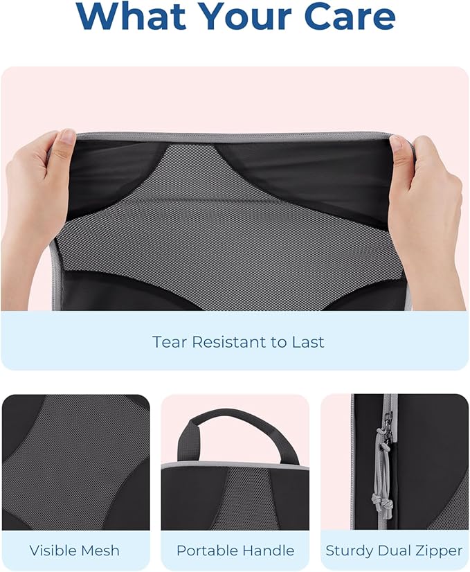 BAGSMART Compression Packing Cubes for Travel, Compressible Luggage Organizer for Cruise Ship, Lightweight Travel Essentials 6-Pack 1L+2M+2S+1Shoe Bag