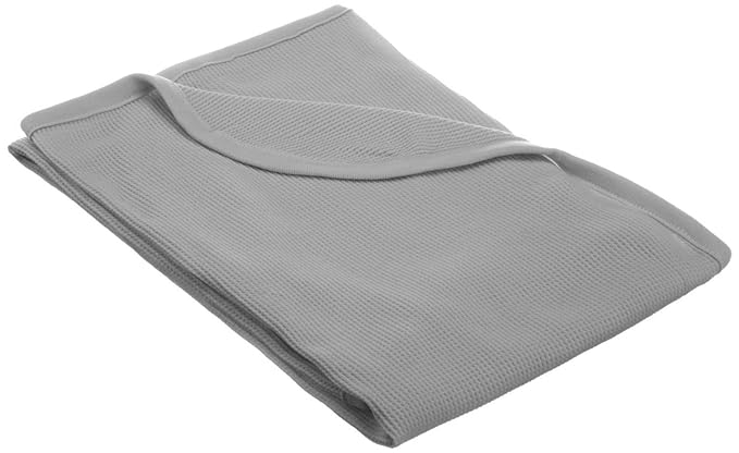 American Baby Company 100% Cotton Thermal Waffle Swaddle Blanket (30" x 40"), Soft, Breathable & Stretchy, Gray, for Boys and Girls, Perfect for Swaddling, Travel and Gifting