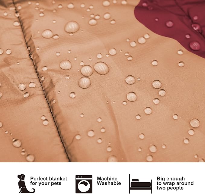 Camping Blanket Puffy - Outdoor Stadium Blanket Wearable, Lightweight, Packable, Machine Washable Camping Quilt for Traveling, Picnic, Beach, Party 78"x 56" (Sunset Mountain Scenery)