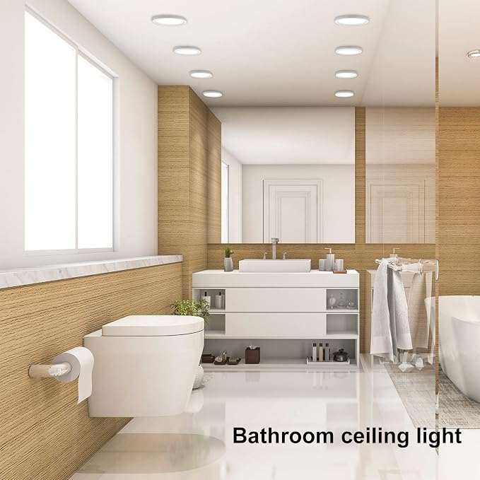 ETL 7 inch Small LED Flush Mount Ceiling Light Dimmable,5000K Daylight Ultra Slim Round Flat Panel Ceiling Light Fixture,Modern Ceiling Lamp for Closet,Kitchen,Bathroom 7inch-16 Pack(White)