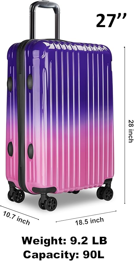 27 inch Luggage - Airline Approved Suitcases with Spinner Wheels, Built-In TSA Lock，Hard Shell Expandable Suitcases