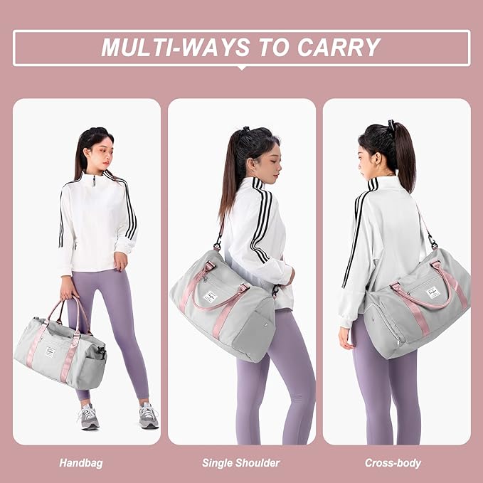 Weekender Duffel Bags for Women, Travel Totes Bag for Airplane, Cute Sports Gym Dance Bag Overnight Luggage Bag with Wet Pocket Shoe Compartment, Carry On Hospital Bag for Labor and Delivery