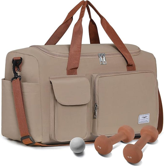 FIORETTO Women's Gym Duffle Bag with Shoes Compartment, 30L Capacity, Ideal for Travel, Gym, Sports, Duffel, Weekender