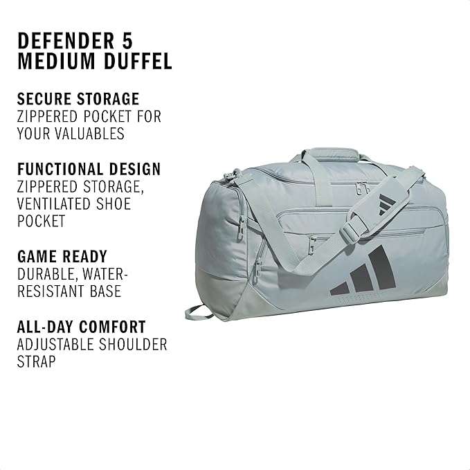 adidas Defender 5 Duffel Bag – Premium Duffle for Sports, Gym & Travel