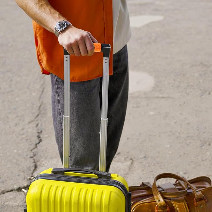 2Pack Luggage Handle Wrap for Suitcase Travel Essential Bright Orange Color Soft Luggage Identifiers for Suitcases Neoprene Material Comfortable Suitcase Handle Wraps for Traveling