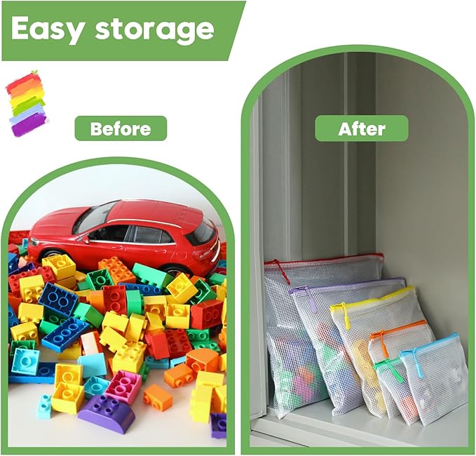 25pcs Mesh Zipper Pouch Bags for Organization and Storage,Toy Storage Bags,Zipper Pouch Suitable for Travel,Classroom and Home