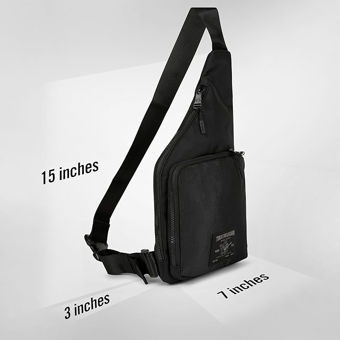 True Religion Cross Body Bag for Woman and Men - Anti Theft Shoulder Sling Bag, Zipper Phone Pocket and Key Leash