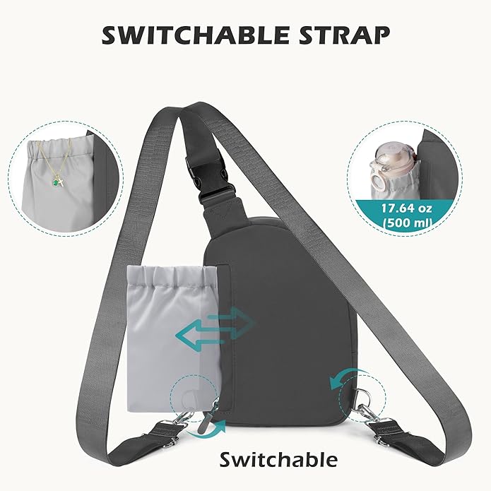 TOPEAST Anti Theft Crossbody Bags for Women Men, Small Sling Crossbody Bag Travel Purse Shoulder Wallet with RFID Blocking