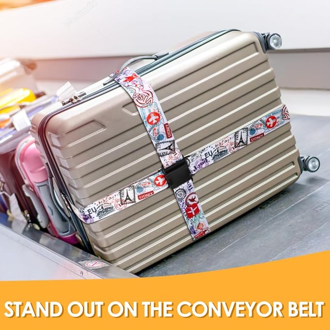 Adjustable Travel Luggage Strap Suitcase Belt Travel Bag Accessories 1.96 in W x 6.23 ft L
