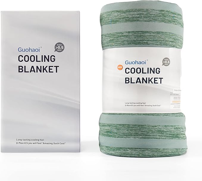 Guohaoi Cooling Throw Blanket for Hot Sleepers,Arc-Chill Q-Max >0.5 Cool Fiber,100% Oeko-Tex Certified Lightweight Summer Cool Blanket for Travel/Outdoor Ultra Cold Breathable,50''x70''