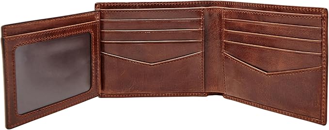 Fossil Men's Hayes Leather Bifold Wallet with Flip ID Window