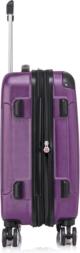 Rockland London Hardside Spinner Wheel Luggage Set, Purple, Carry-On 20-Inch and Tote 14-Inch (F1902-PURPLE)