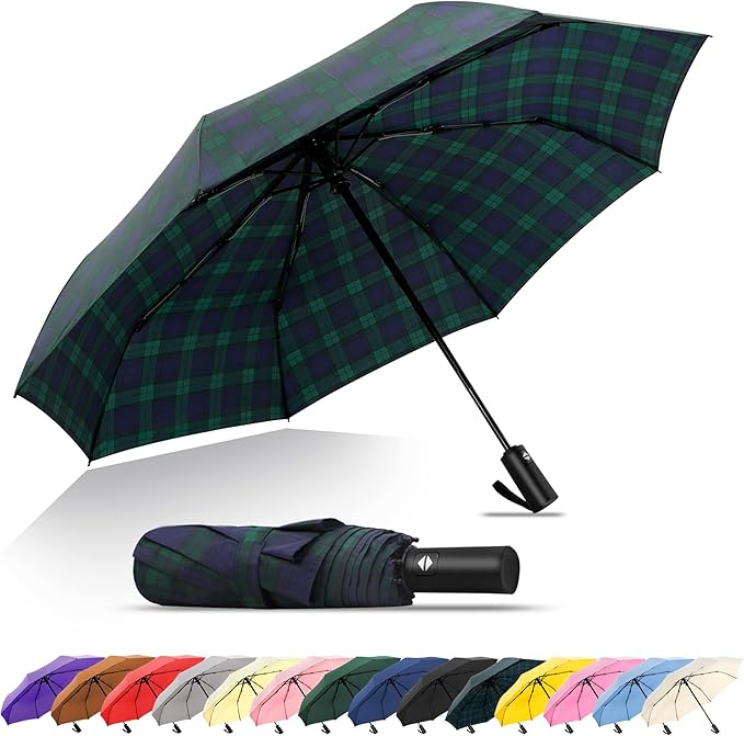 SoulRain Travel Umbrella - Compact Umbrella for Rain - Perfect Large Auto Folding Umbrella - Ideal Car umbrella, Small umbrella, and Travel Companion