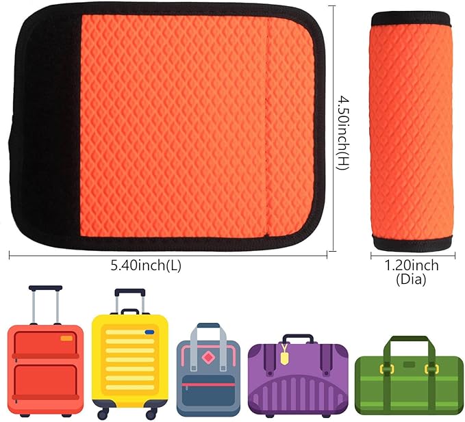 Luggage Handle Wrap for Suitcase/Carry On/Backpacks-Neoprene Luggage Handle Wraps Bright Luggage Identifiers/Tags/Spotter/Markers Travel Accessories/Essentials-Orange