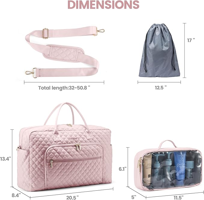 LOVEVOOK Travel Duffle Bag - Women's Weekender Carry On Overnight Laptop & Gym Bag With Toiletry/Shoe Pocket, Hospital Labor Bag
