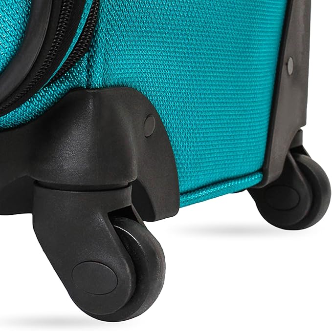 SWISSGEAR Sion Softside Expandable Spinner Luggage Durable Lightweight Travel Suitcase, Teal, Carry-On 21-Inch