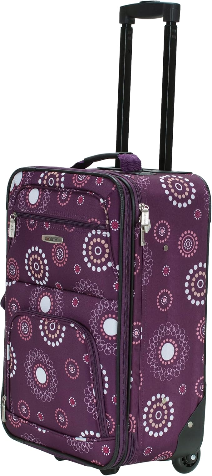 Rockland Fashion Softside Upright Luggage Set, Expandable, Purple Pearl, 2-Piece (14/19)