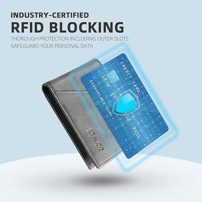 Zitahli Bifold Wallets for Men - Slim RFID Leather Credit Card Holder for 6-11 Cards, Minimalist Thin Wallet with ID Window & Cash Slot,Front Pockt Carteras Para Hombres, Birthday Gifts for Men | Slim, RFID Blocking, Premium, Front Pocket, Gift Box, Le...