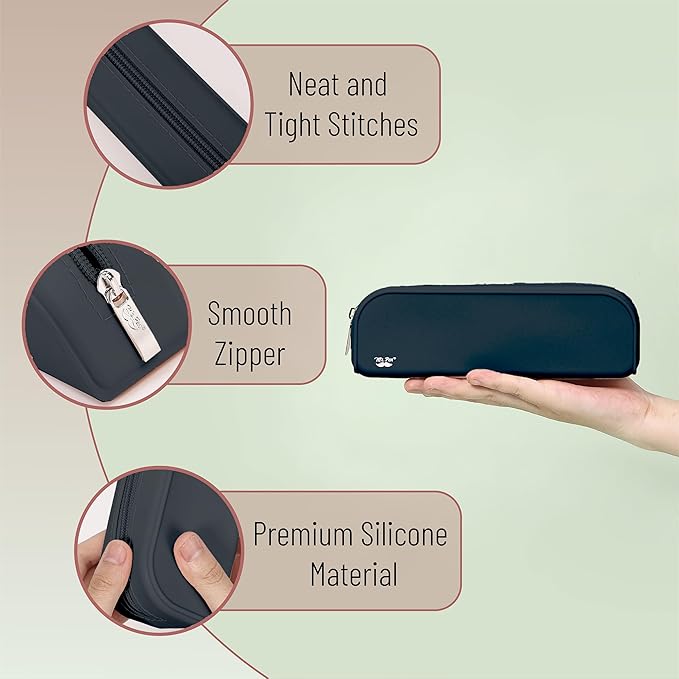 Mr. Pen- Silicone Pencil Case, Black Pencil Pouch, Pencil Case Small, Pencil Pouch Aesthetic