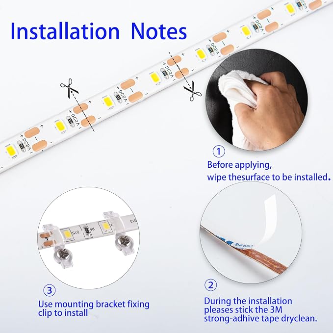 Battery Powered LED Strip Lights, White, with Remote, 13.2ft, 240 LEDs, Waterproof, Dimmable, Timer, for Parties, Weddings, Kitchen, Christmas. Includes 2 Rolls of 6.6 ft Each.