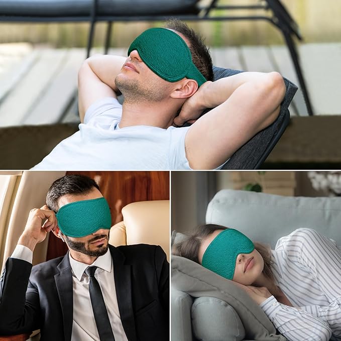Gritin 100% Blackout Sleep Eye Mask for Women Men,Zero Eye Pressure Sleeping Mask-Ergonomic Design 3D Cutout Eye Movement and Eyelash Friendly Night Blindfold,Soft&Comfortable for Sleeping-Navy Blue