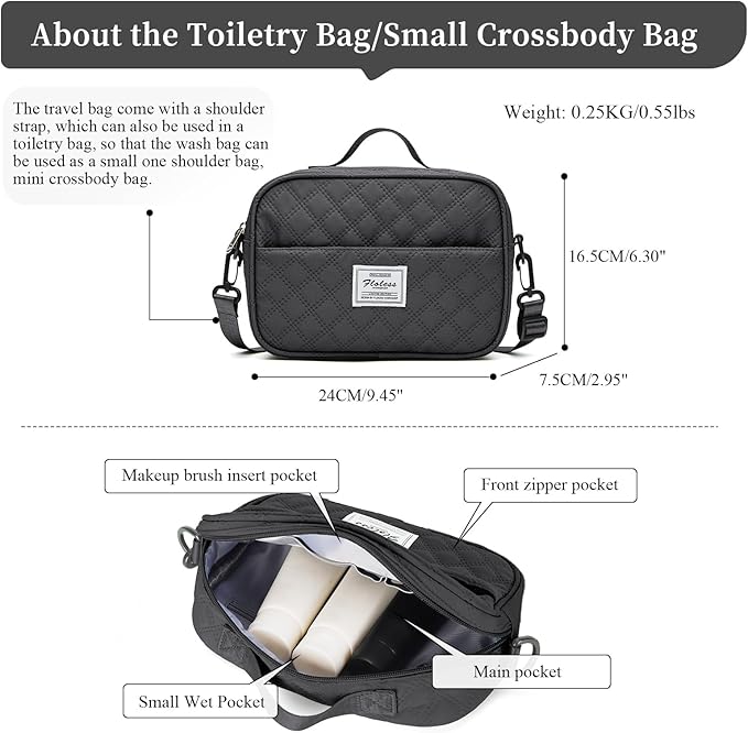 Weekender Bags for Women,Personal Item Travel Bag with Shoes Compartment,Overnight Travel Duffel Bag with Black GrayToiletry Bag