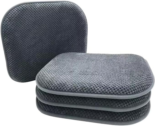 Grey Foam Seat Cushions Kitchen Chairs Pads for Dining Chairs Non Slip Patio Seat Cushions Set of 4 Washable U Shaped Soft Thick Large Metal Wooden Chair Cushions,17" x 15"