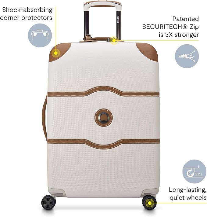 DELSEY PARIS Chatelet Air 2.0 Hardside Luggage with Spinner Wheels, Navy, Checked-Medium 24 Inch