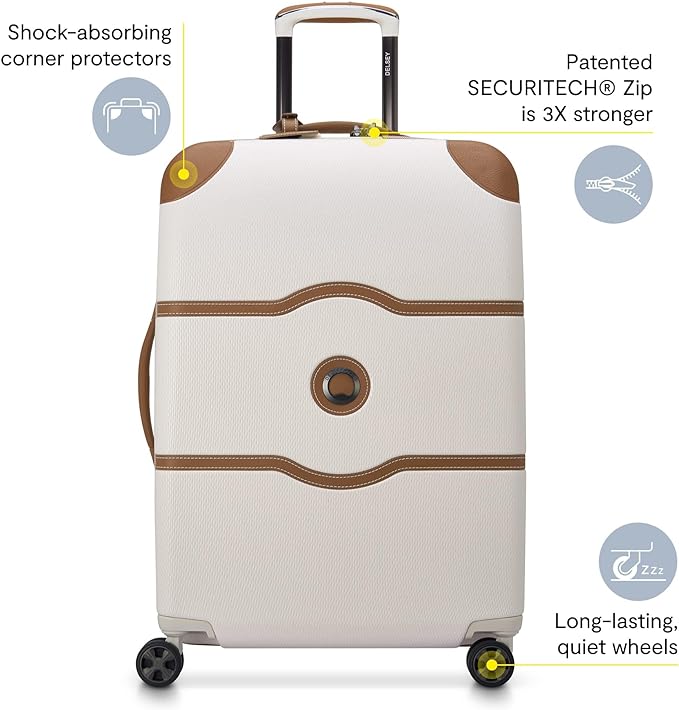 DELSEY PARIS Chatelet Air 2.0 Hardside Luggage Trunk with Spinner Wheels, Pink, Checked-26 Inch Trunk