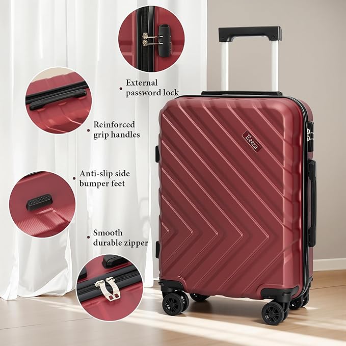 Luggage Sets 5 Piece,Suitcases with Wheels, Hard Case Luggage with Detachable Spinner Wheels,Carry On Luggage Set (5 Piece Sets (20"/24"/28"/DB/TB))