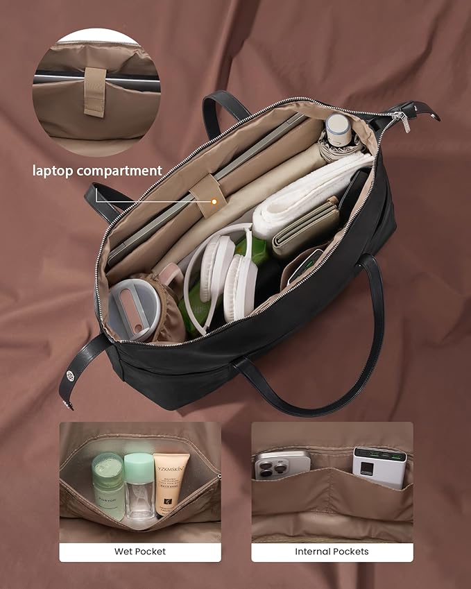 LOVEVOOK Gym Bag for Women, Small Sport Duffle with Shoe Compartment, Weekender Travel Tote for Work Yoga Workout