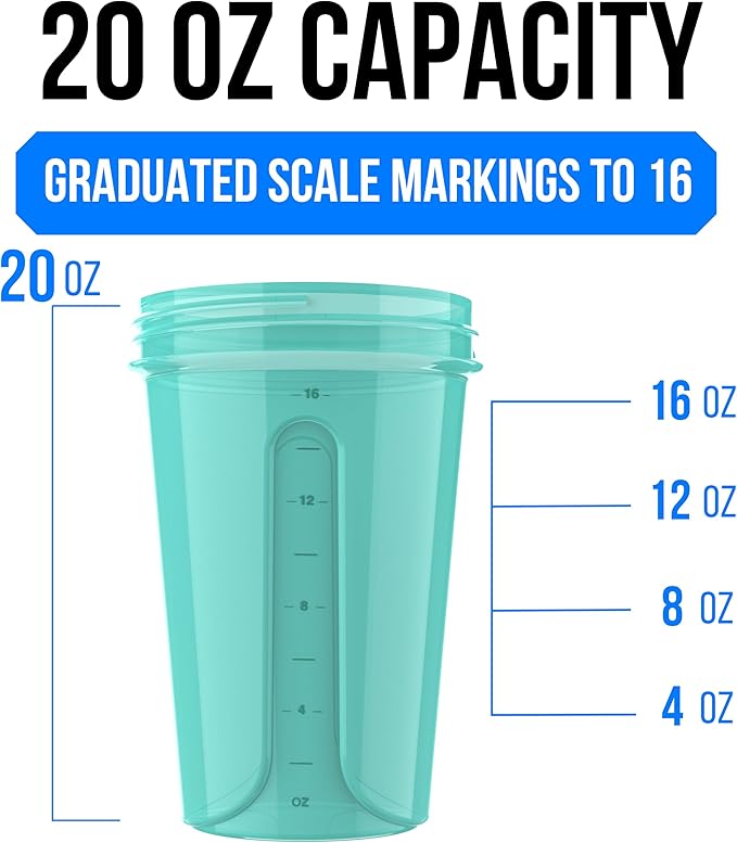 VELOMIX -2 Pack- 20 oz Protein Shaker Bottles for Protein Mixes - 2x Wire Whisk | Leak Proof Shaker Cups for Protein Shakes and Pre Workout | Protein Shaker Bottle Pack (Pink/Turquoise)