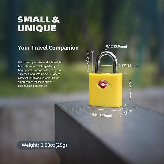 TSA Locks for Luggage, Keyed Alike Luggage Locks TSA Approved 4 Pack, Small Padlock with Key, Padlocks with Keys for Suitcase, Backpack, Bag Zipper, Tool Box, Case, Travel Essentials