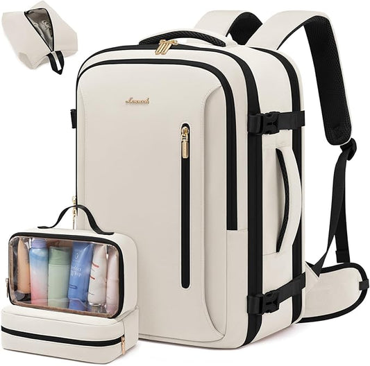 LOVEVOOK Travel Backpack For Women & Men with Waist Strap,40L Waterproof Carry On Backpack Luggage Travel Essentials Flight Approved,TSA Personal ltem Travel Bag Weekender Daypack with 3 Packing Cubes