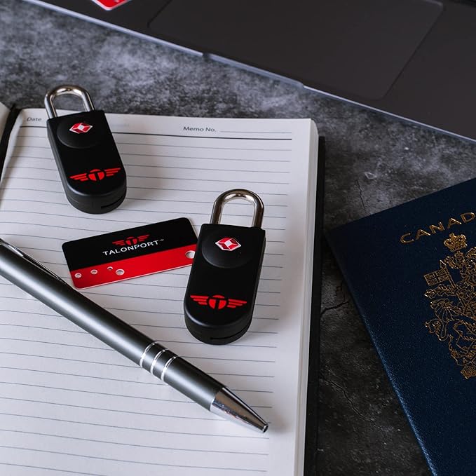 TSA Locks for Luggage – Keyless Luggage Locks TSA Approved, No Combination Needed, Lifetime Card Keys, Durable Metal Suitcase Lock for Travel Essentials & Checked Bags (Black, Two Pack)