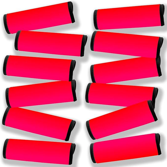 Luggage Handle Wrap 12 Pack-Bulk Luggage Handle Wraps For Suitcases Neoprene Handle Wraps/Cover/Grips For Carry on/Bag/Car Travel Accessories For Luggage (Red 4.0)