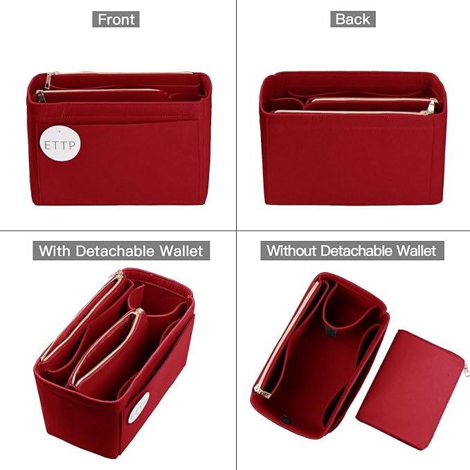Purse Organizer, Felt Bag Organizer Insert Purse Organizer For LV Speedy, Neverfull, Tote, Handbag,Shaper 5 Sizes