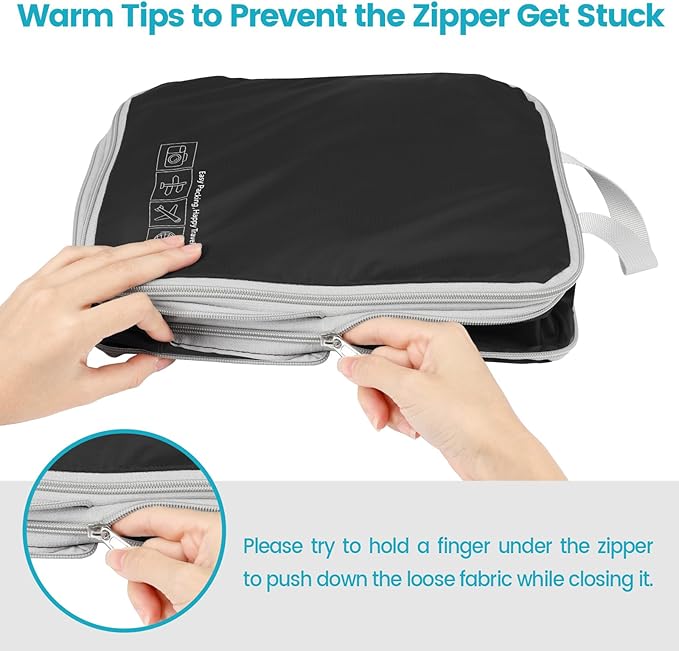 Cambond Compression Packing Cubes for Travel - Lightweight Expandable Travel Bags Luggage Organizers Travel Essentials Compression Cubes for Travel Space Saver for Carry on Suitcases Organizer