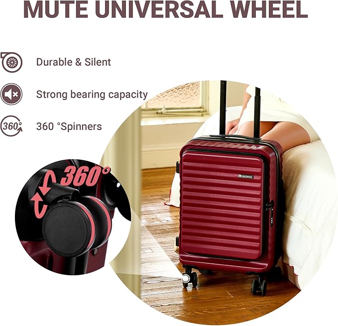 3 piece Luggage Set Expandable Suitcase 22x14x9 Airline Approved Carry on, Front Opening ABS Hard Case Suitcases with Spinner Wheels, TSA Lock