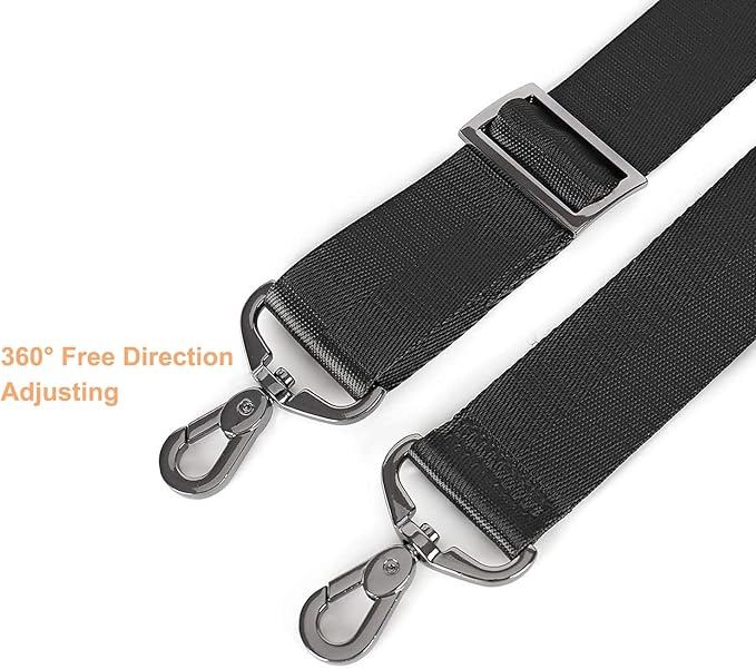 MOSISO 56 inch Shoulder Strap, Adjustable Thick Soft Universal Replacement Non-Slip Fit Padded with Metal Swivel Hooks for Laptop Shoulder Bag/Laptop Messenger Bag/Crossbody Bag, Black