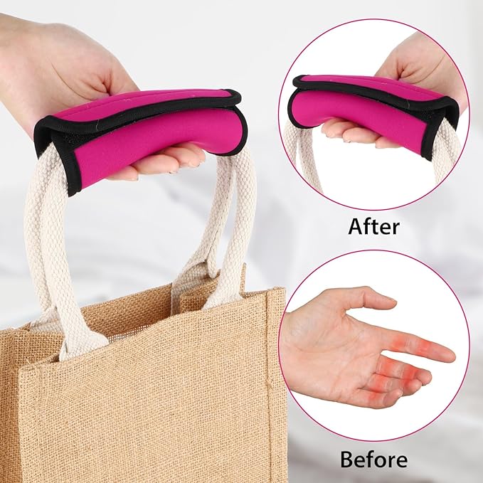 2Pack Luggage Handle Wraps for Suitcase,Rose Red Soft Luggage Identifiers for Suitcases,Travel Essential Bag Handle Wrap,Neoprene Material Suitcase Handle Wraps for Traveling