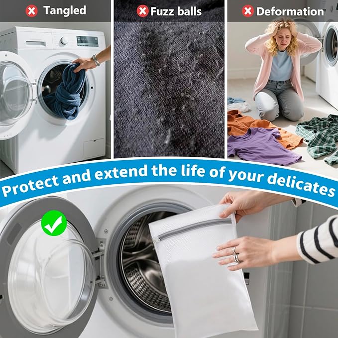 150L Laundry Bag Backpack with 3 Sizes Mesh Wash Bags and Shoulder Straps Foldable Clothes Hamper Bag with Drawstring Closure for College, Apartment, Laundromat (Sky Blue)
